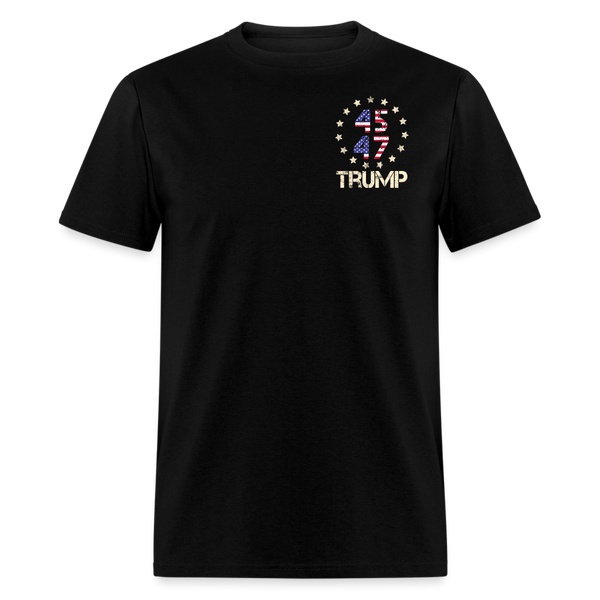 45 47 Trump 2024 Take American Back US Flag T Shirt - black