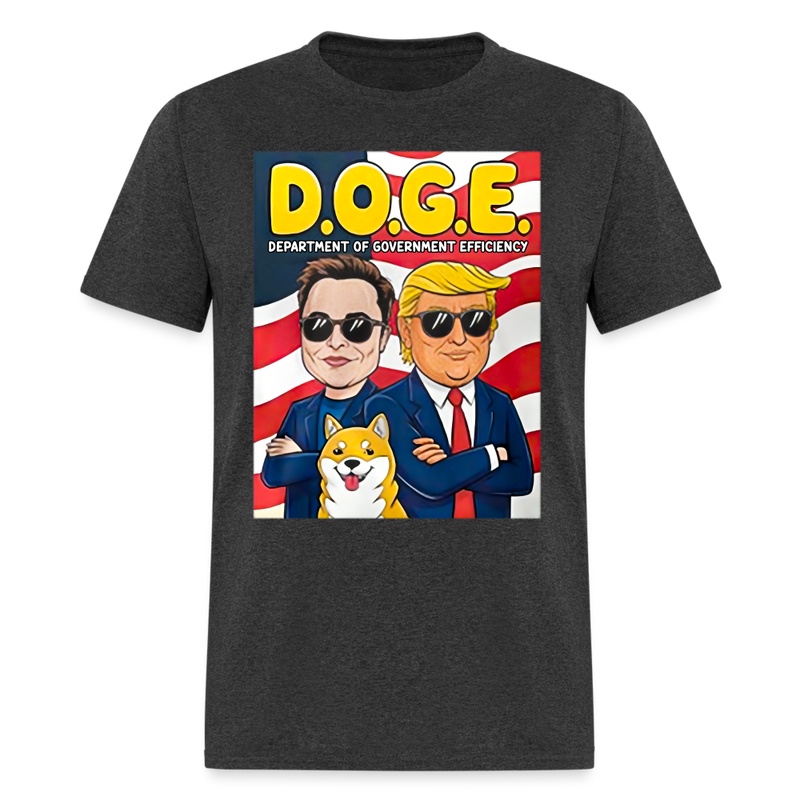 Elon Musk And Trump DOGE Department Of Government Efficiency T Shirt - heather black