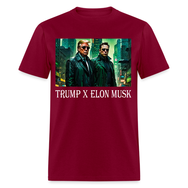 Trump X Elon Musk T Shirt - burgundy