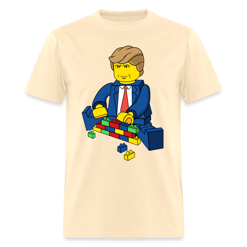 Trump Build A Wall Toy Brick T Shirt - natural