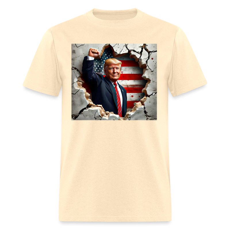 Donald Trump Patriotic USA American Flag T Shirt - natural