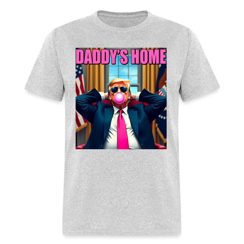 Trump Daddy's Home Pink Bubble Gum T Shirt - heather gray