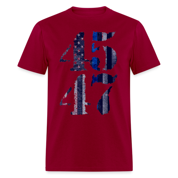 Blue Police For 45 47 Trump T Shirt - dark red