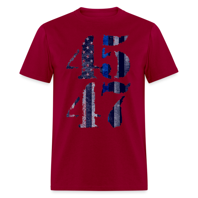 Blue Police For 45 47 Trump T Shirt - dark red