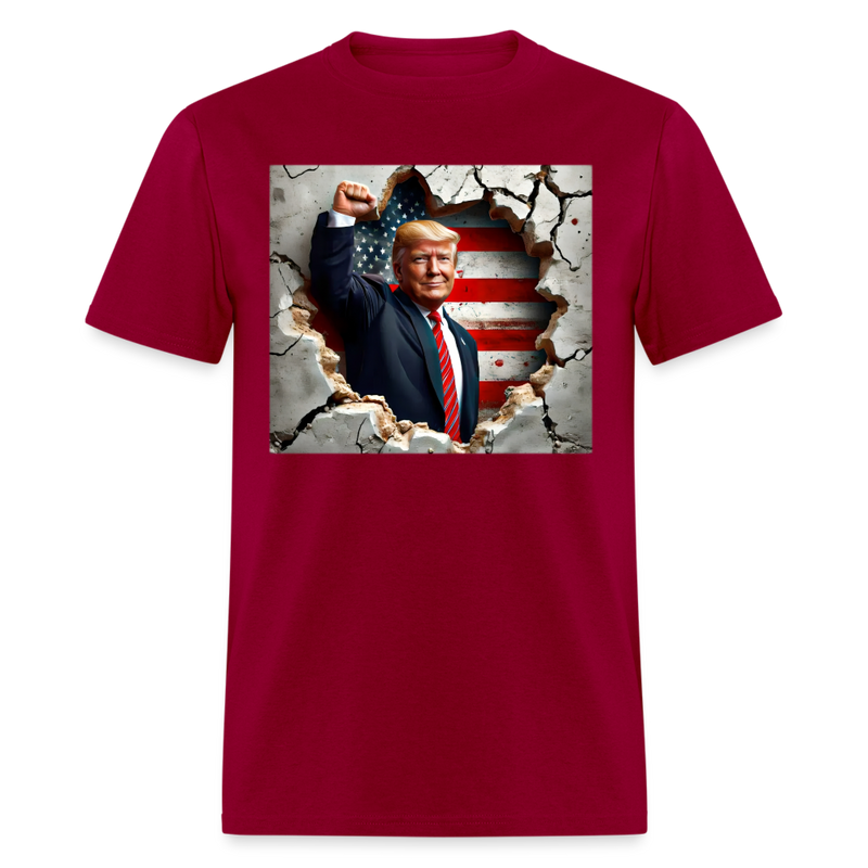 Donald Trump Patriotic USA American Flag T Shirt - dark red