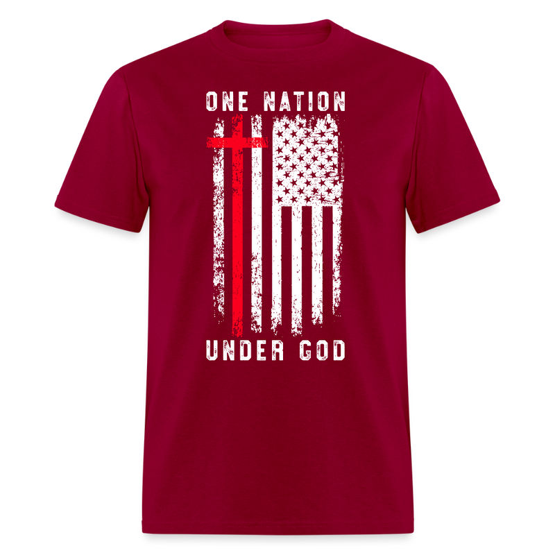 One Nation Under God T Shirt - dark red