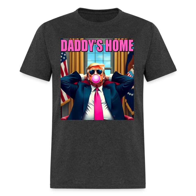 Trump Daddy's Home Pink Bubble Gum T Shirt - heather black