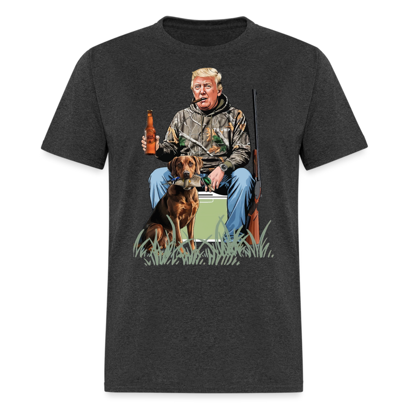 Duck Hunting Trump T Shirt - 2 - heather black