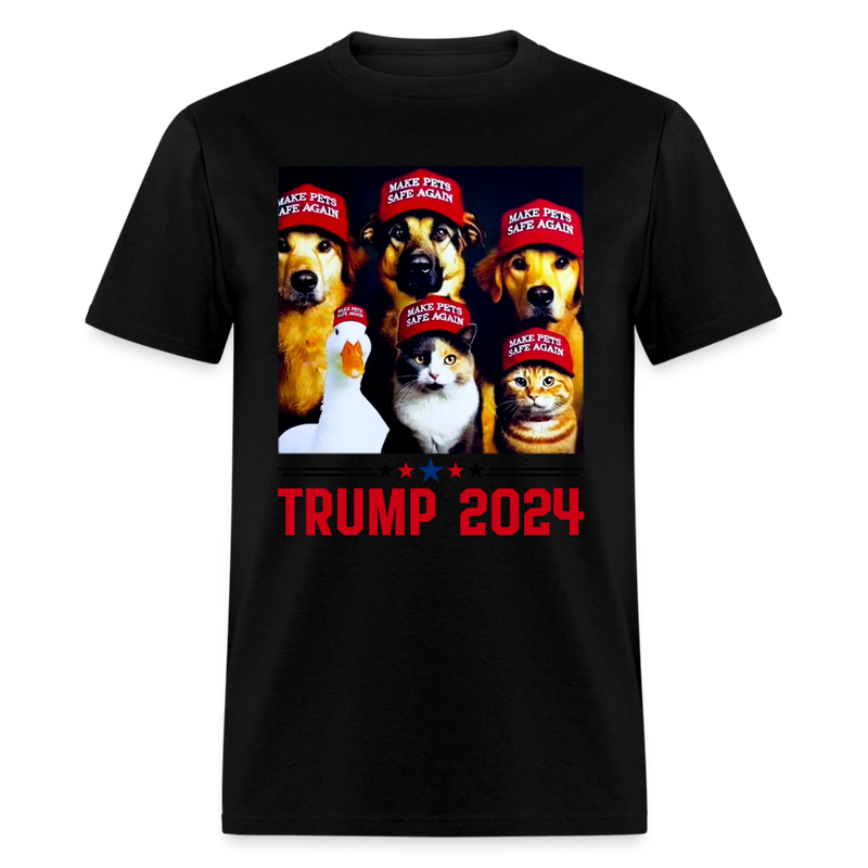 Trump 2024: Protecting Pets, Securing Futures T-Shirt - black