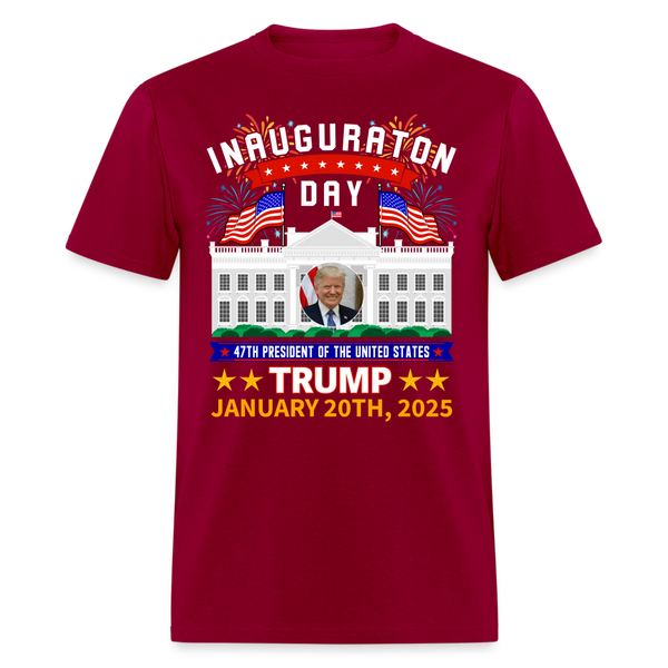 Donald Trump Inauguration Day 2025 47th President T Shirt - 2 - dark red