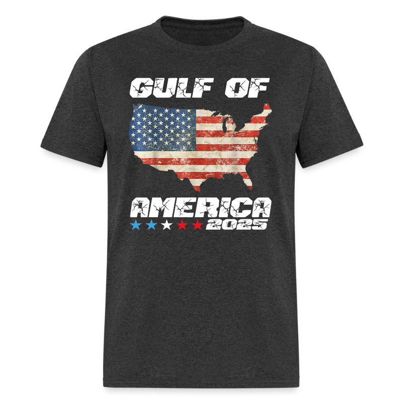 Gulf Of America Retro Map T Shirt - heather black