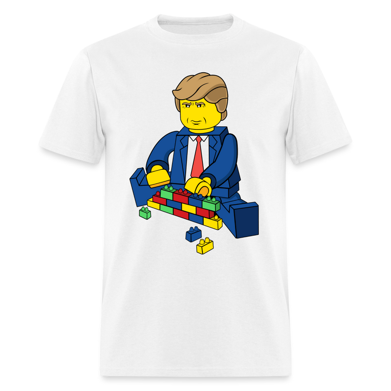 Trump Build A Wall Toy Brick T Shirt - white