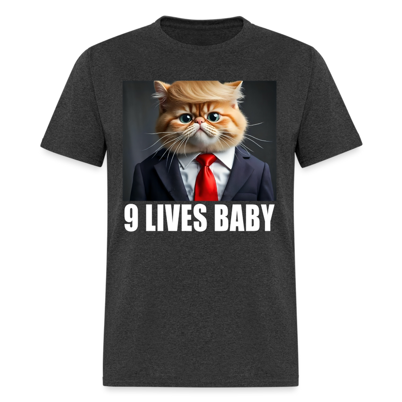 Cat Trump 9 Lives Baby T Shirt - heather black