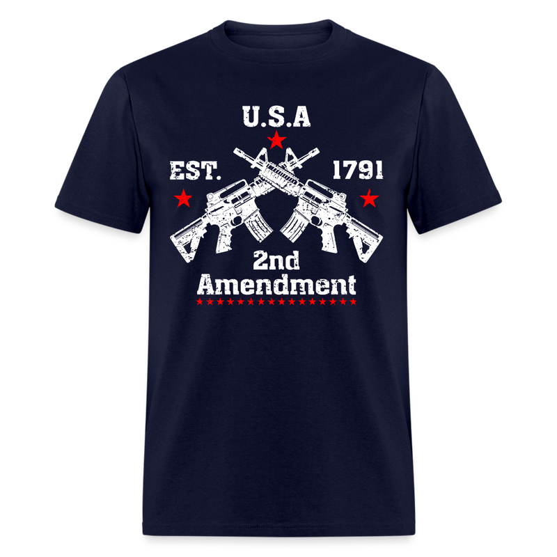 2nd Amendment Gun Rights Established 1791 T Shirt - navy