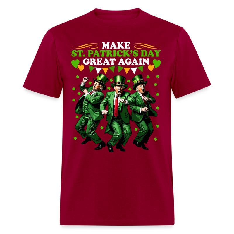 Make St Patrick's Day Great Again T Shirt - 2 - dark red