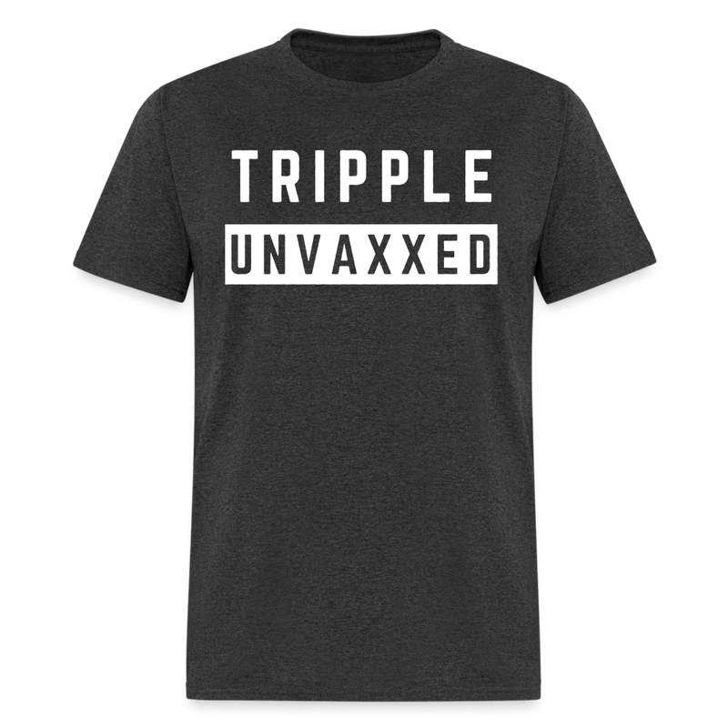 Tripple Unvaxxed T Shirt - heather black