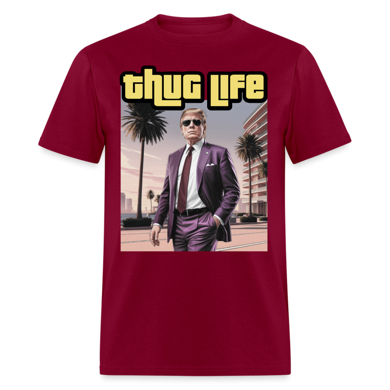 Thug Life T Shirt - burgundy