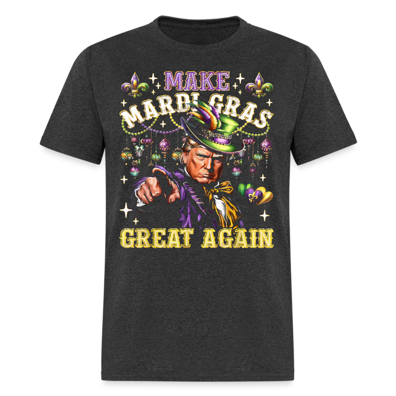 Make Mardi Gras Great Again Trump T Shirt - 2 - heather black