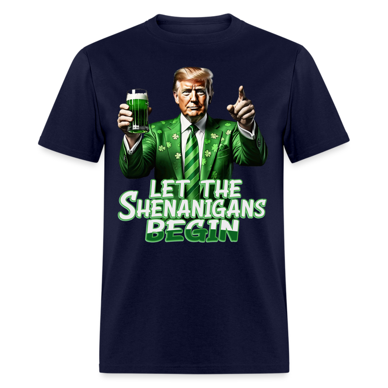 Let The Shenanigans Begin T Shirt - navy