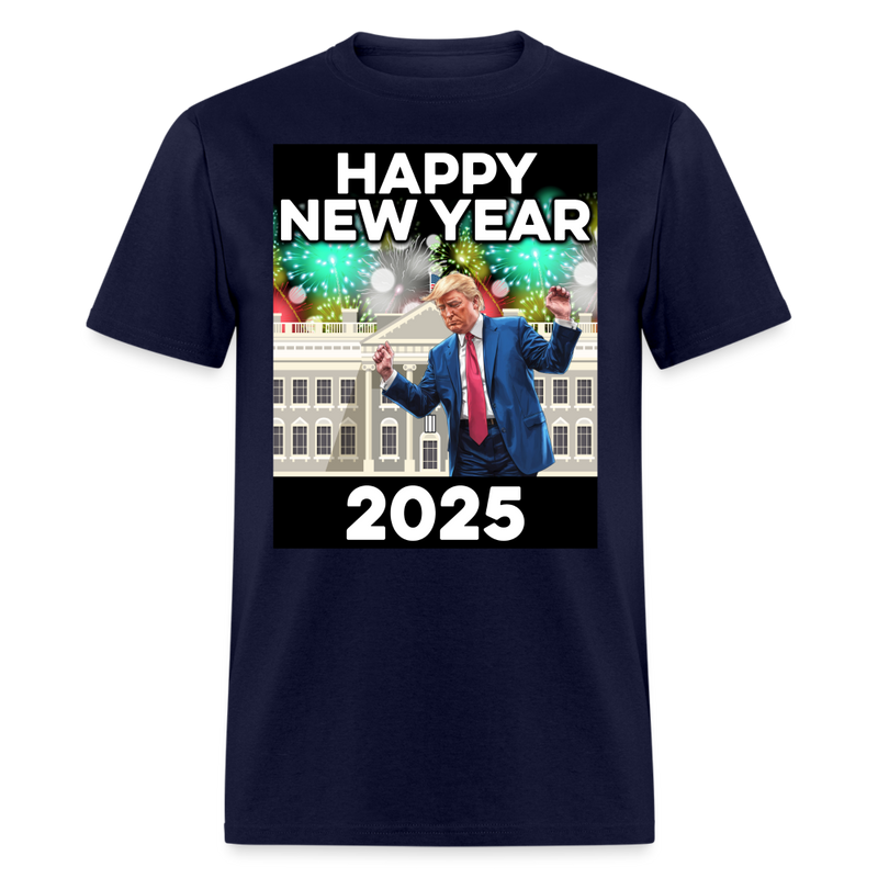 Happy New Year 2025 Trump Dancing T Shirt - navy