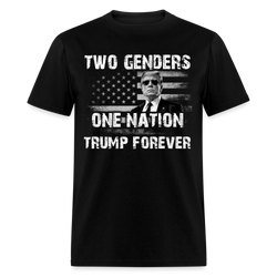 Two Genders One Nation Trump Forever T Shirt - black