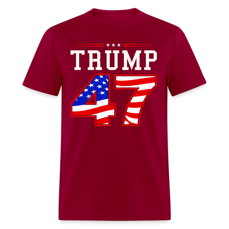 President Donald Trump Inauguration Day 2025 USA Flag T Shirt - dark red