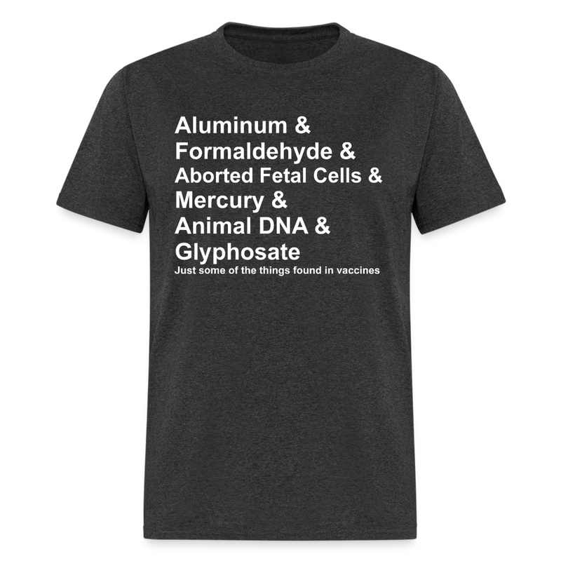 Vaccine Ingredients T Shirt - heather black