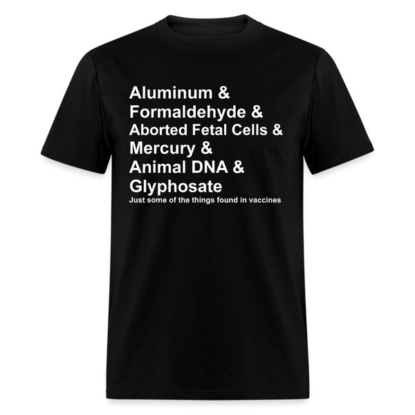 Vaccine Ingredients T Shirt - black