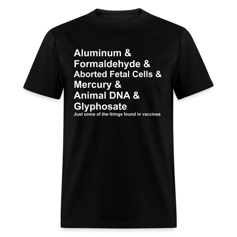 Vaccine Ingredients T Shirt - black