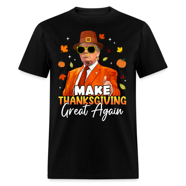 Make Thanksgiving Great Again Autumn Fall Leaves T Shirt - black