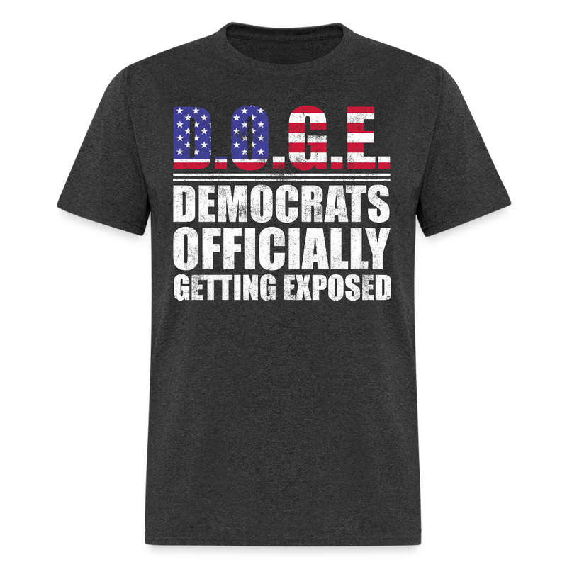 D.O.G.E Democrats Officially Getting Exposed T Shirt - heather black