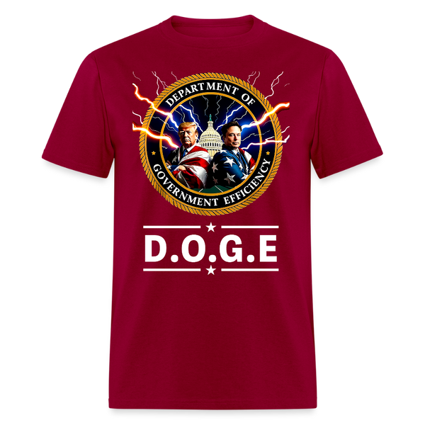 Department of Government Efficiency D.O.G.E T Shirt - 2 - dark red