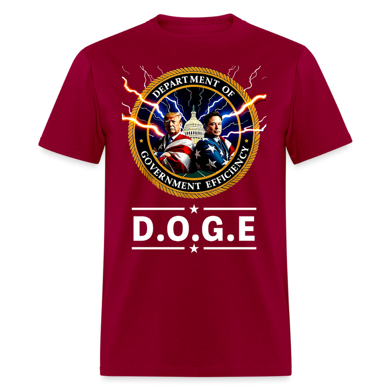 Department of Government Efficiency D.O.G.E T Shirt - 2 - dark red