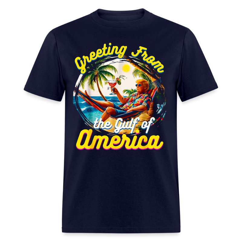 Greeting From The Gulf Of America Trump T Shirt - navy