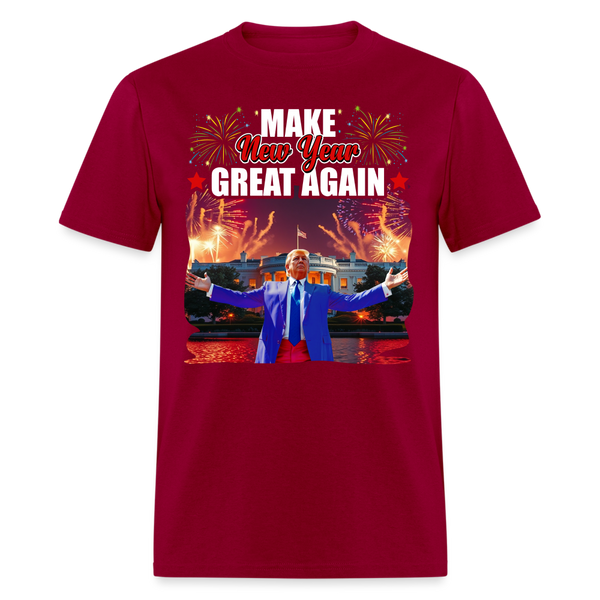 Trump Make New Year Great Again 2025 T Shirt - dark red