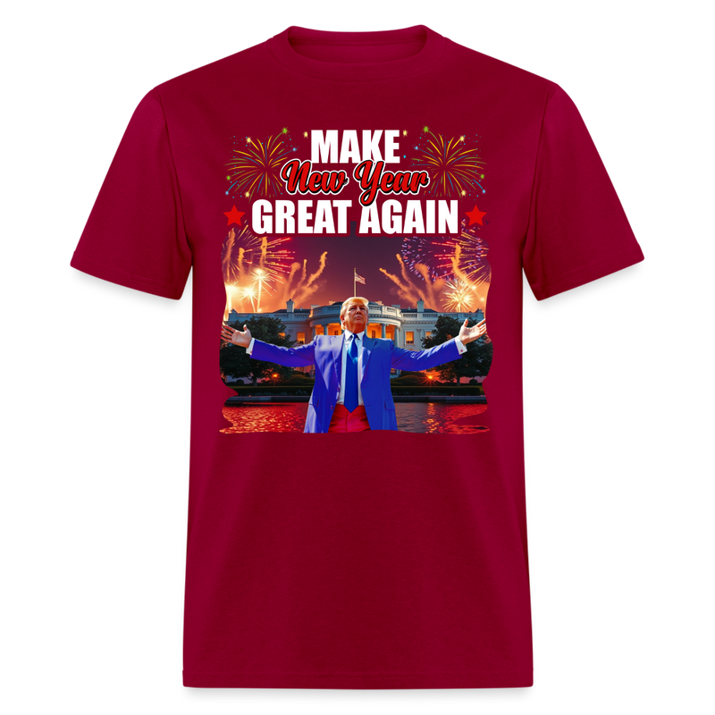 Trump Make New Year Great Again 2025 T Shirt - dark red