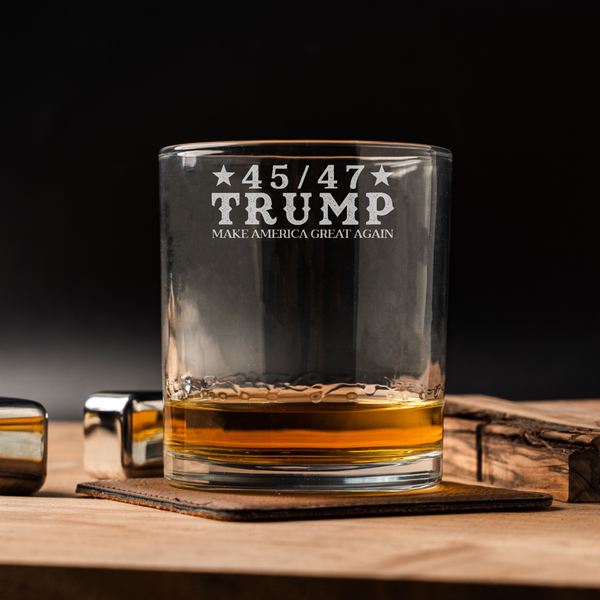 Trump Make America Great Again Whiskey Glass