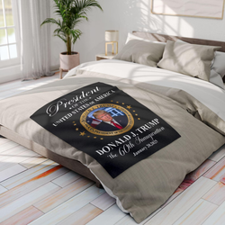 Donald J. Trump The 60th Inauguration 2025 Velveteen Plush Blanket