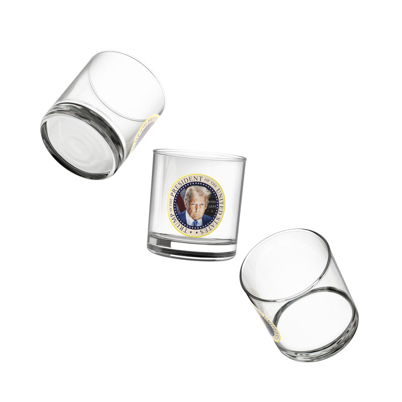 Trump Is The President Of The United States Whiskey Glass