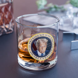 Trump Is The President Of The United States Whiskey Glass