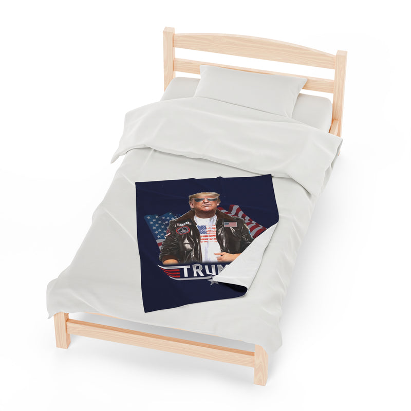 Patriotic Trump Velveteen Plush Blanket