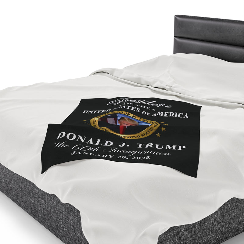 Donald J. Trump The 60th Inauguration 2025 Velveteen Plush Blanket