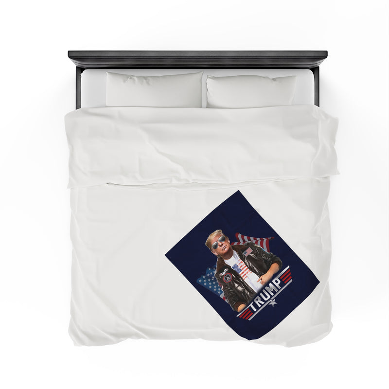 Patriotic Trump Velveteen Plush Blanket