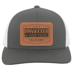 Unvaxxed And Overtaxed Trucker Hat - Brown Tanned