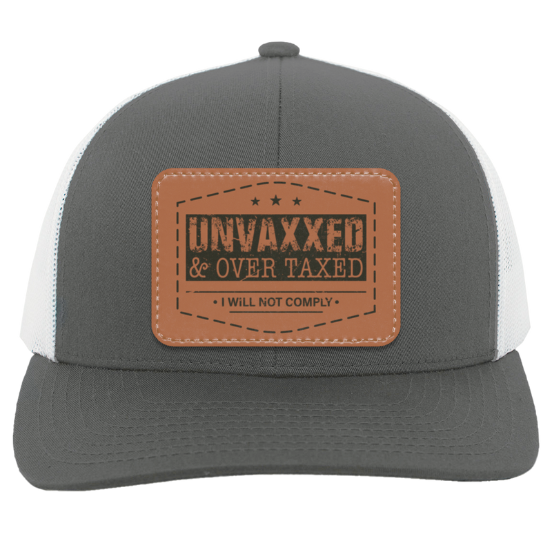 Unvaxxed And Overtaxed Trucker Hat - Brown Tanned