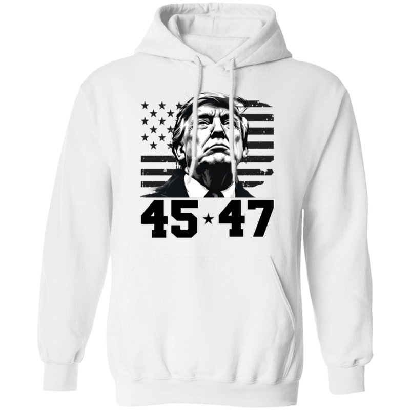 Trump 2024 45 47 White Hoodie