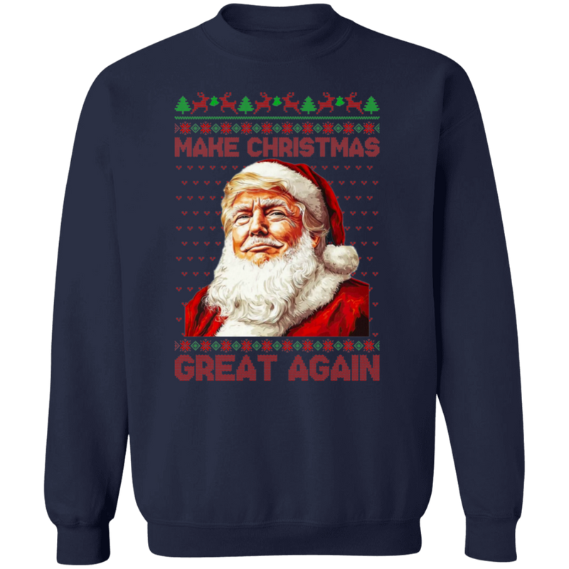 Make Christmas Great Again Santa Trump Sweatshirt