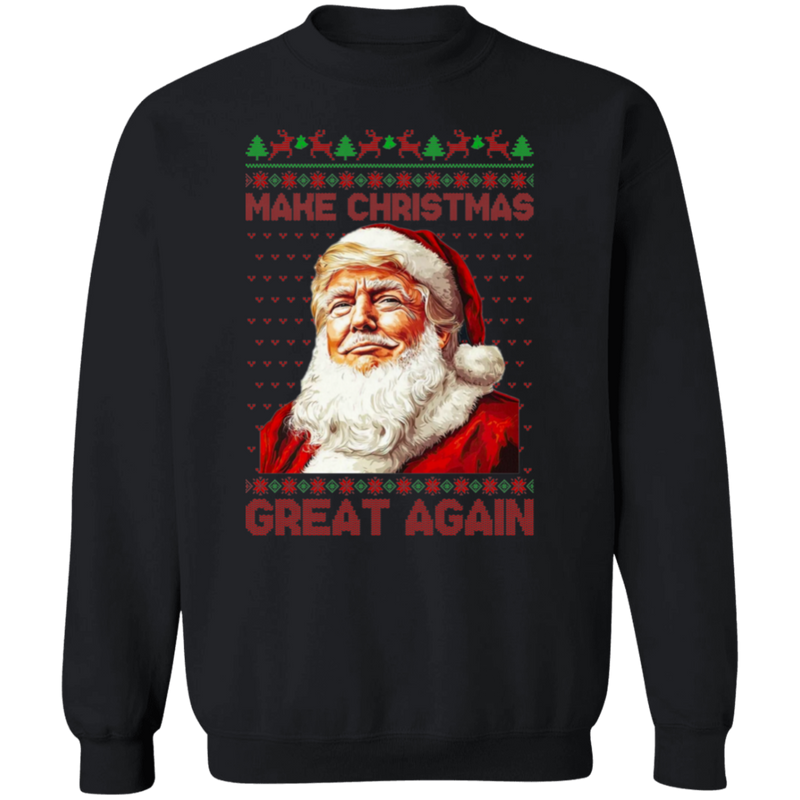 Make Christmas Great Again Santa Trump Sweatshirt