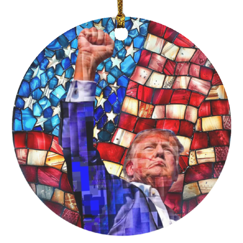 Trump With Raised Fist Ornament