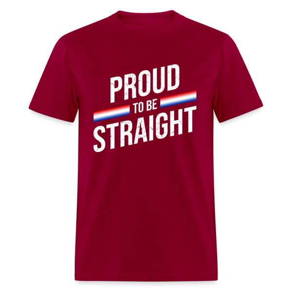 Proud To Be Straight T-Shirt - dark red